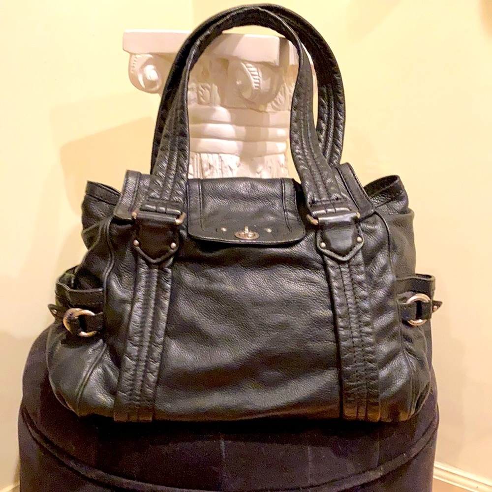 Marc Jacobs black leather purse with silver accents
